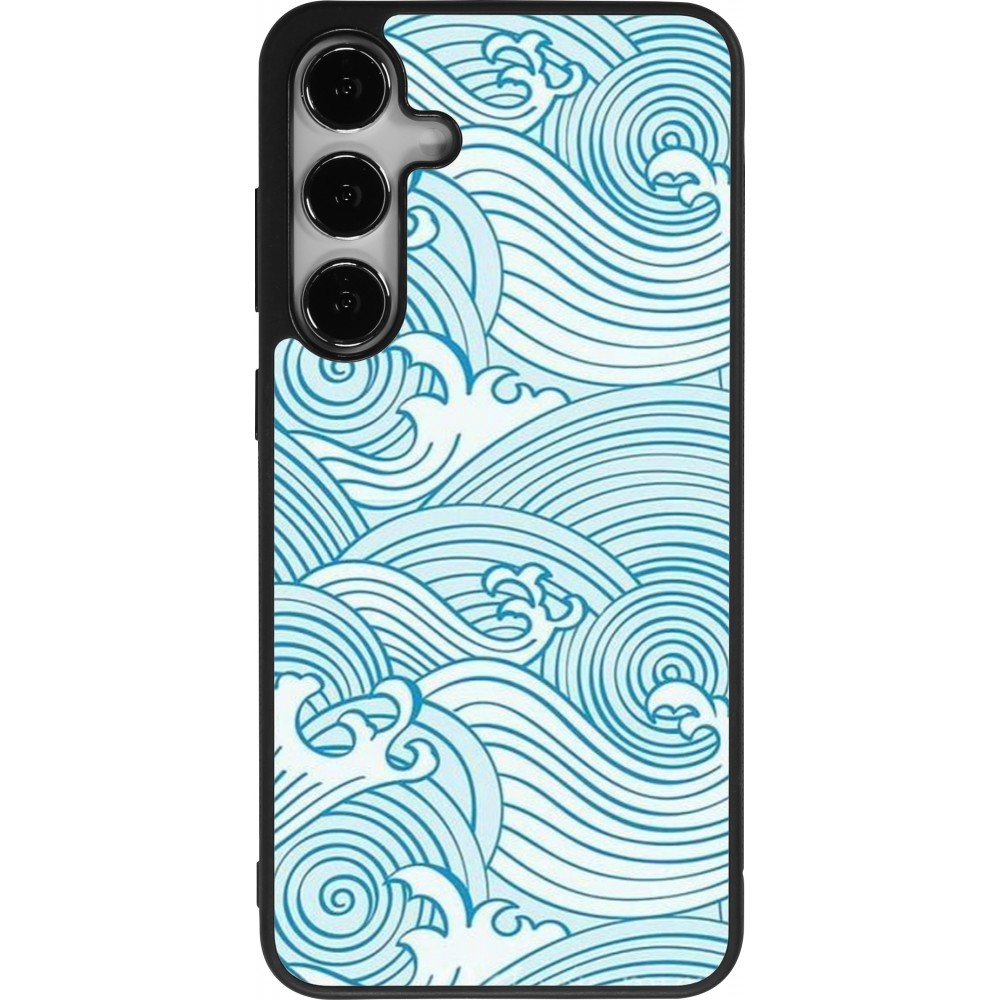 Samsung Galaxy S25+ Case Hülle - Silikon schwarz Ocean Waves