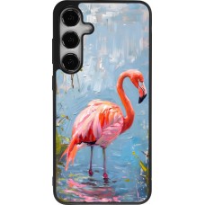 Coque Samsung Galaxy S25+ - Silicone rigide noir Paint Flamingo
