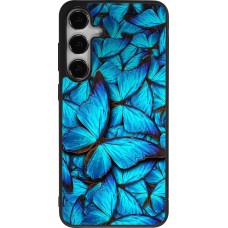 Samsung Galaxy S25+ Case Hülle - Silikon schwarz Papillon bleu