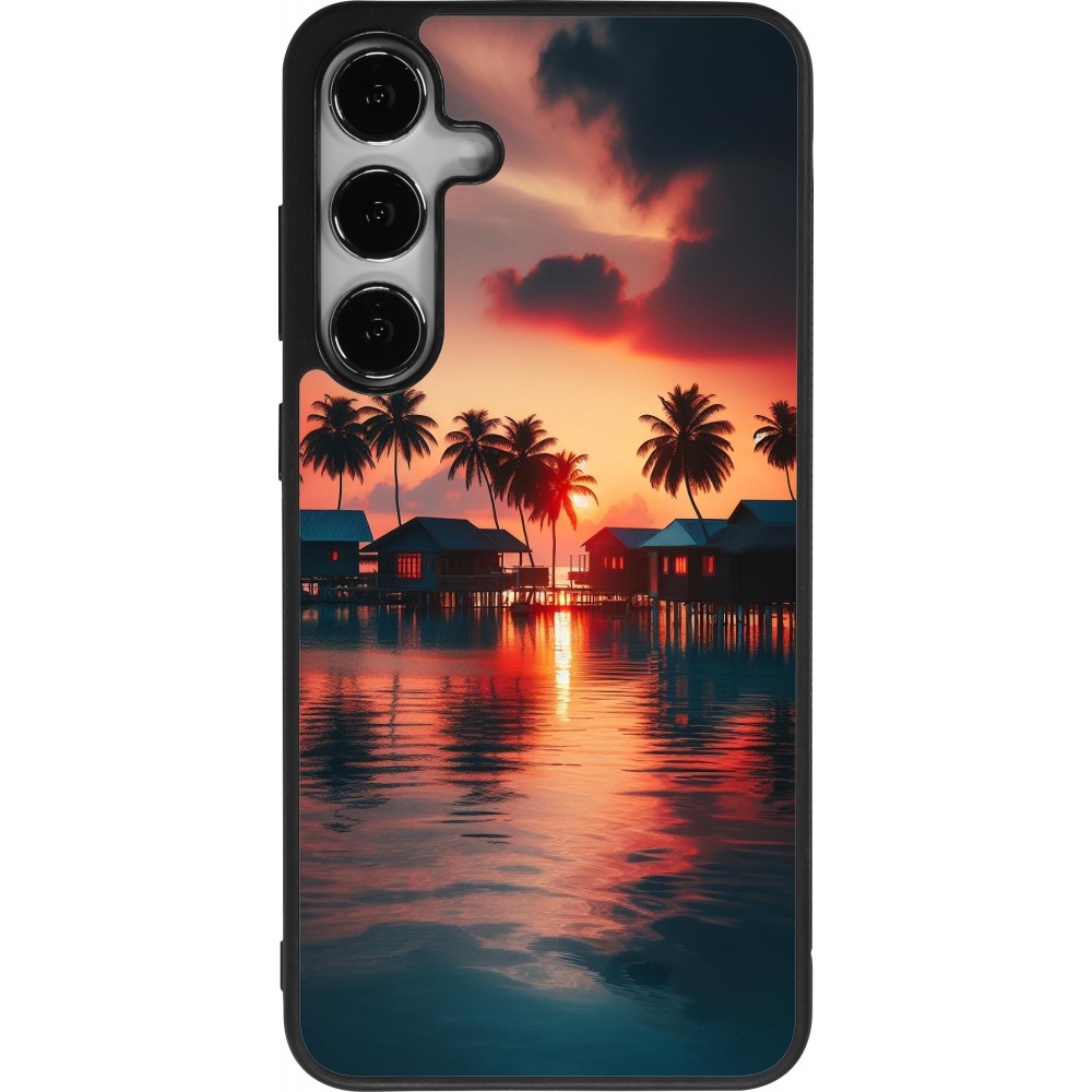 Samsung Galaxy S25+ Case Hülle - Silikon schwarz Paradies Malediven