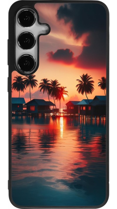 Samsung Galaxy S25+ Case Hülle - Silikon schwarz Paradies Malediven