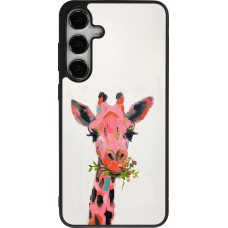 Samsung Galaxy S25+ Case Hülle - Silikon schwarz Pink Girafe Paint