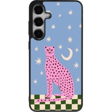 Samsung Galaxy S25+ Case Hülle - Silikon schwarz Pink leopard with stars 2026