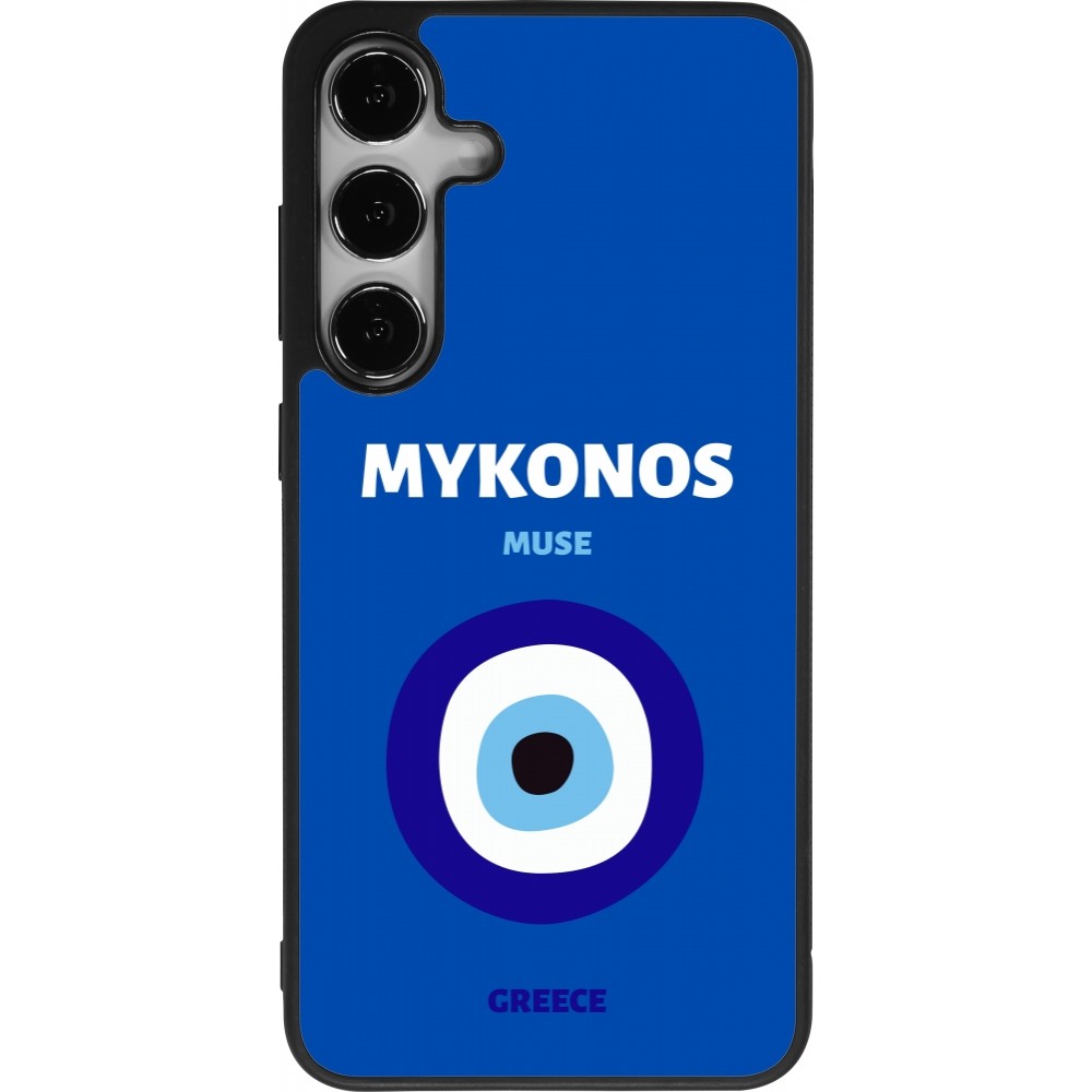 Coque Samsung Galaxy S25+ - Silicone rigide noir Pop Summer Destination Mykonos