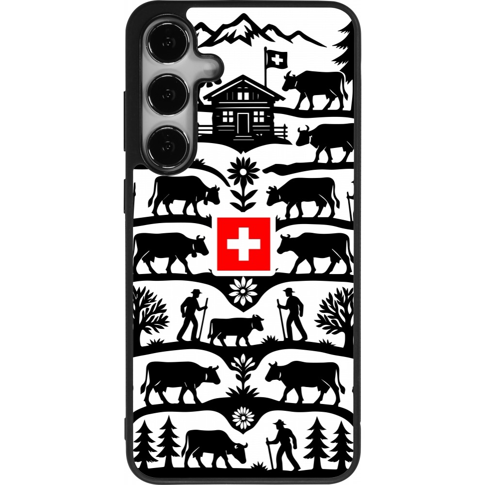 Coque Samsung Galaxy S25+ - Silicone rigide noir Poya Suisse 3