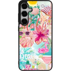 Coque Samsung Galaxy S25+ - Silicone rigide noir Preppy Collage Aloha