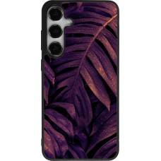 Coque Samsung Galaxy S25+ - Silicone rigide noir Purple Light Leaves