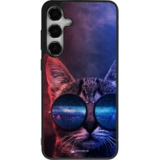 Coque Samsung Galaxy S25+ - Silicone rigide noir Red Blue Cat Glasses