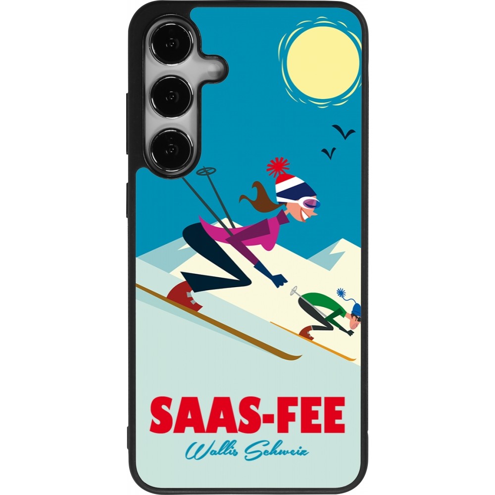 Samsung Galaxy S25+ Case Hülle - Silikon schwarz Saas-Fee Ski Downhill
