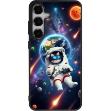 Coque Samsung Galaxy S25+ - Silicone rigide noir VR SpaceCat Odyssey