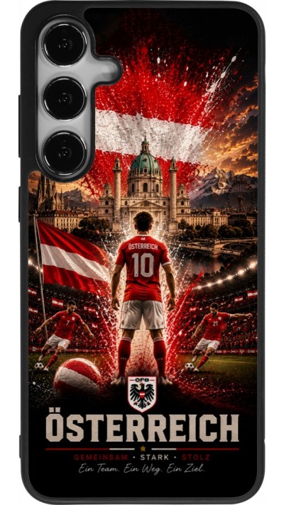 Samsung Galaxy S25+ Case Hülle - Silikon schwarz Fussball Österreich splash 2026