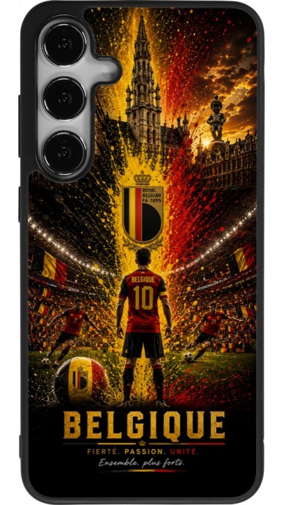 Samsung Galaxy S25+ Case Hülle - Silikon schwarz Fussball Belgien splash 2026