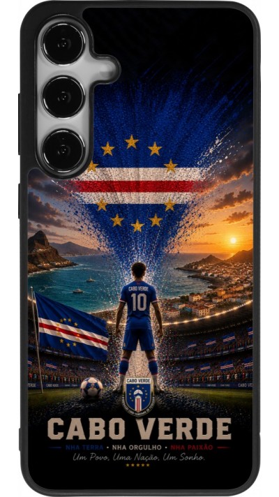 Samsung Galaxy S25+ Case Hülle - Silikon schwarz Fussball Kap Verde splash 2026