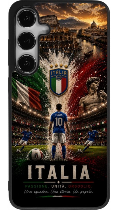 Samsung Galaxy S25+ Case Hülle - Silikon schwarz Fussball Italien splash 2026