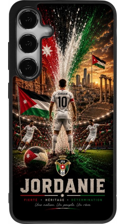 Samsung Galaxy S25+ Case Hülle - Silikon schwarz Fussball Jordanien splash 2026