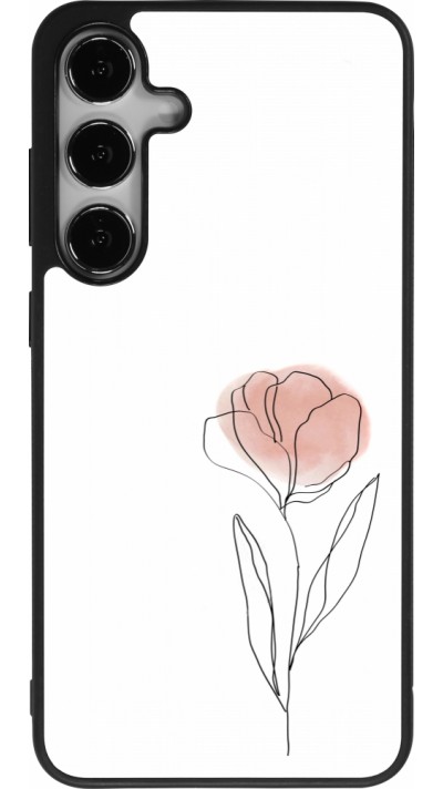 Samsung Galaxy S25+ Case Hülle - Silikon schwarz Spring 23 minimalist flower
