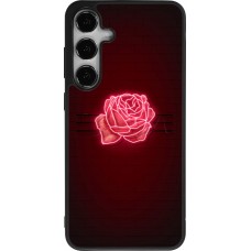 Coque Samsung Galaxy S25+ - Silicone rigide noir Spring 23 neon rose