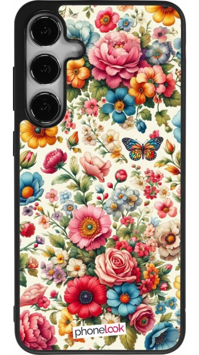Samsung Galaxy S25+ Case Hülle - Silikon schwarz Spring 25 fruehling bluetend