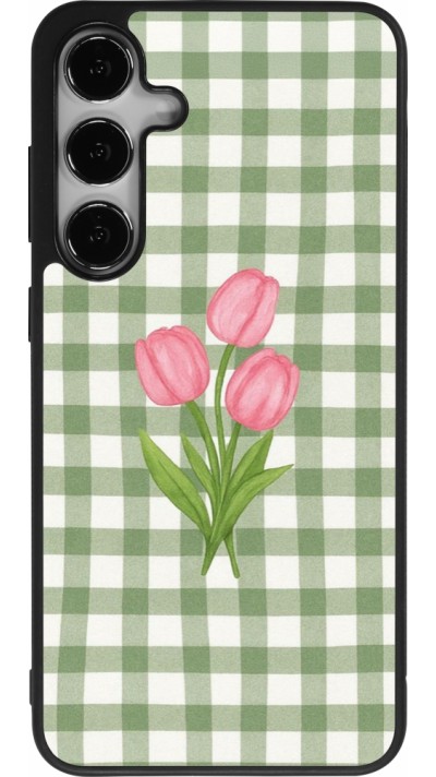 Coque Samsung Galaxy S25+ - Silicone rigide noir Green vichy tulips Spring 2026