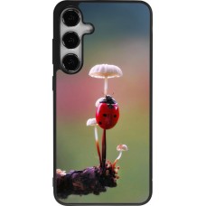 Coque Samsung Galaxy S25+ - Silicone rigide noir Ladybird on a mushroom Spring 2026