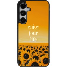 Samsung Galaxy S25+ Case Hülle - Silikon schwarz Summer 2025 Enjoy your life