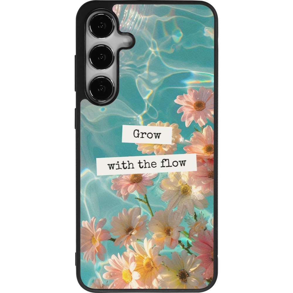 Coque Samsung Galaxy S25+ - Silicone rigide noir Summer 2025 Grow with the flow