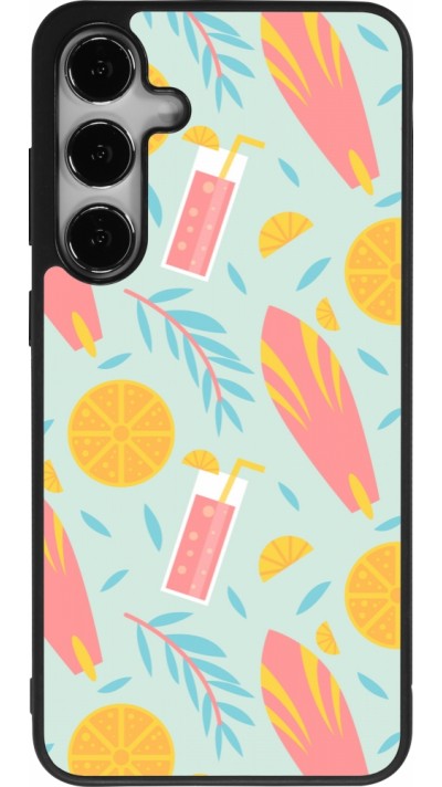 Coque Samsung Galaxy S25+ - Silicone rigide noir Summer 2025 Pattern citron