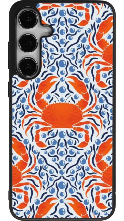 Coque Samsung Galaxy S25+ - Silicone rigide noir Crabs and pearls Summer 2026