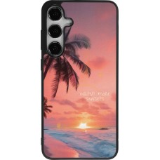 Coque Samsung Galaxy S25+ - Silicone rigide noir Watch more sunsets Summer 2026