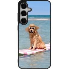 Coque Samsung Galaxy S25+ - Silicone rigide noir Summer Dog on Paddle