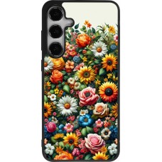 Coque Samsung Galaxy S25+ - Silicone rigide noir Summer Floral Pattern