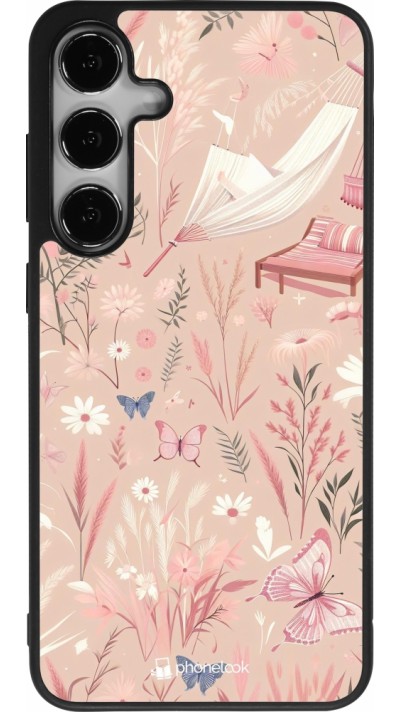 Samsung Galaxy S25+ Case Hülle - Silikon schwarz Sommer Pastellmuster