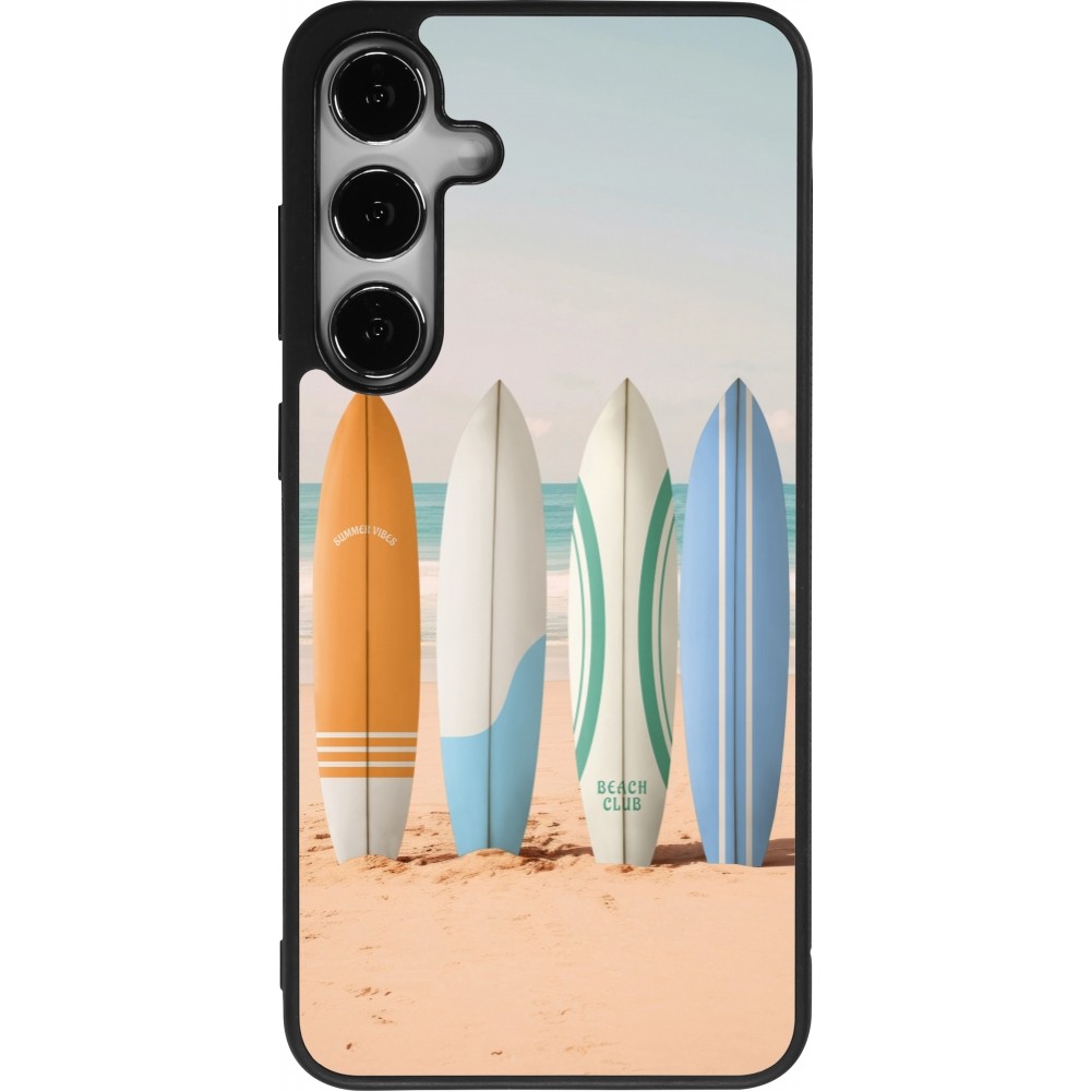 Samsung Galaxy S25+ Case Hülle - Silikon schwarz Summer surfboard 2025
