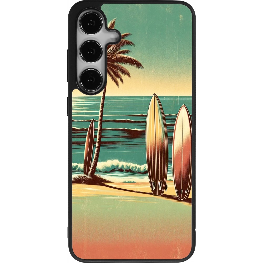 Samsung Galaxy S25+ Case Hülle - Silikon schwarz Surf Paradise