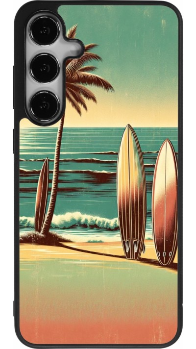 Samsung Galaxy S25+ Case Hülle - Silikon schwarz Surf Paradise