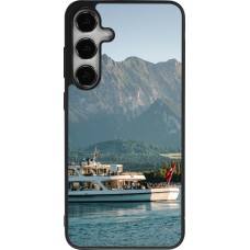 Coque Samsung Galaxy S25+ - Silicone rigide noir Fête Nationale Suisse Bateau Leman