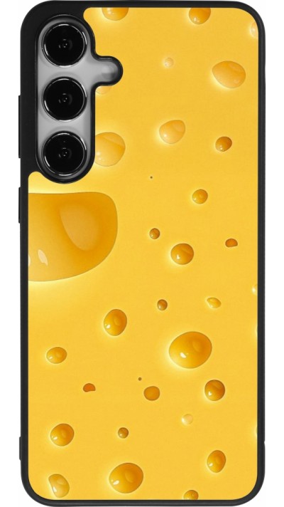 Coque Samsung Galaxy S25+ - Silicone rigide noir Fête Nationale Suisse Cheese