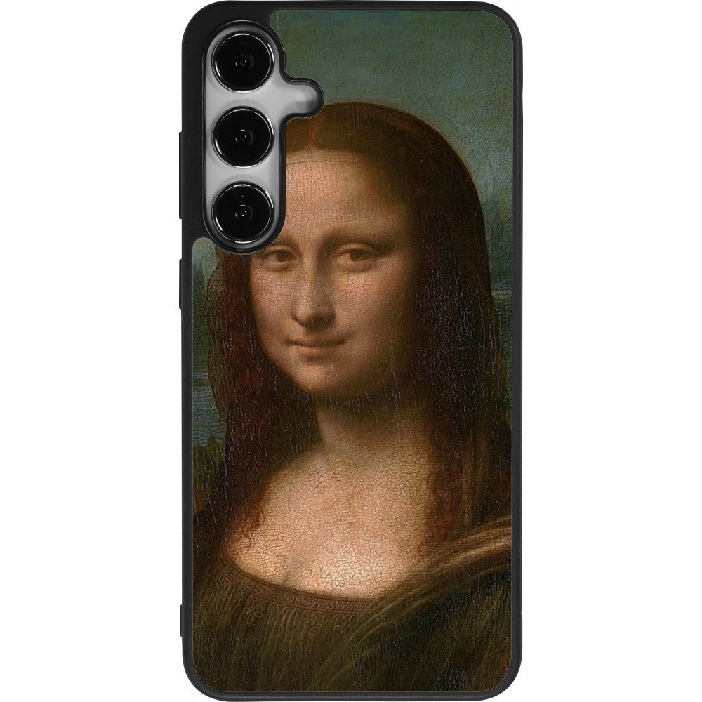 Coque Samsung Galaxy S25+ - Silicone rigide noir Tableau art - La Joconde - Léonard de Vinci