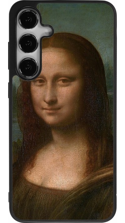Coque Samsung Galaxy S25+ - Silicone rigide noir Tableau art - La Joconde - Léonard de Vinci