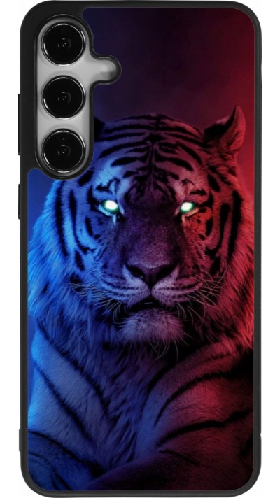 Samsung Galaxy S25+ Case Hülle - Silikon schwarz Tiger Blue Red