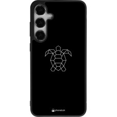 Coque Samsung Galaxy S25+ - Silicone rigide noir Turtles lines on black