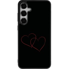 Coque Samsung Galaxy S25+ - Silicone rigide noir Valentine 2023 attached heart