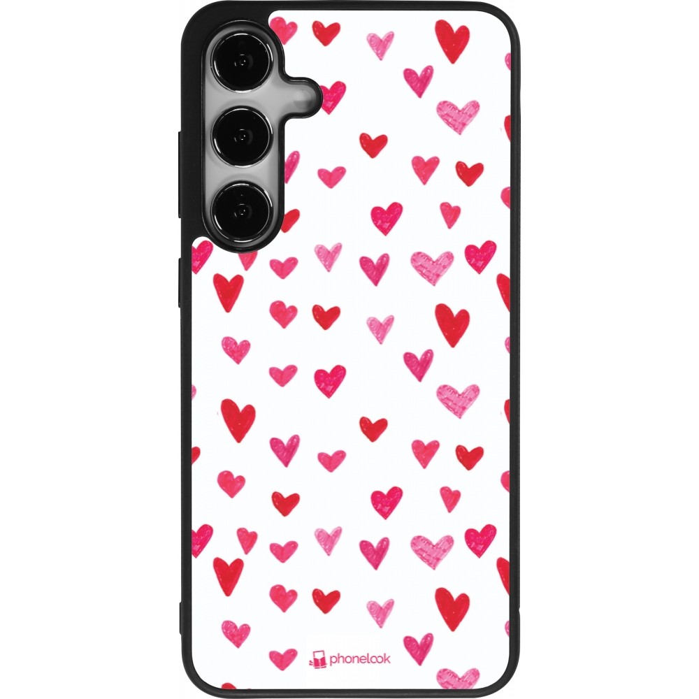 Coque Samsung Galaxy S25+ - Silicone rigide noir Valentine 2022 Many pink hearts