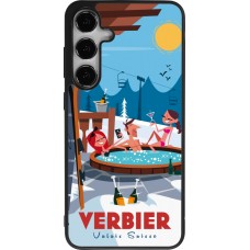 Coque Samsung Galaxy S25+ - Silicone rigide noir Verbier Mountain Jacuzzi