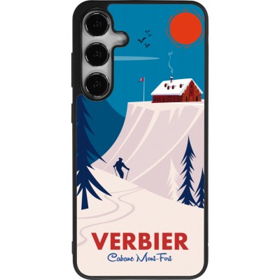 Samsung Galaxy S25+ Case Hülle - Silikon schwarz Verbier Cabane Mont-Fort
