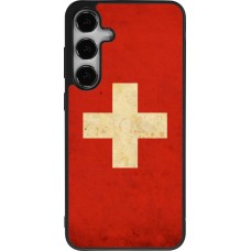 Samsung Galaxy S25+ Case Hülle - Silikon schwarz Vintage Flag SWISS
