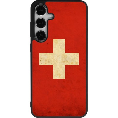 Samsung Galaxy S25+ Case Hülle - Silikon schwarz Vintage Flag SWISS