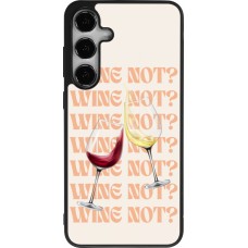 Coque Samsung Galaxy S25+ - Silicone rigide noir Wine not