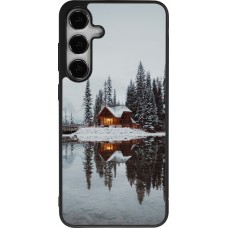 Samsung Galaxy S25+ Case Hülle - Silikon schwarz Winter 25 Winter house forest afternoon