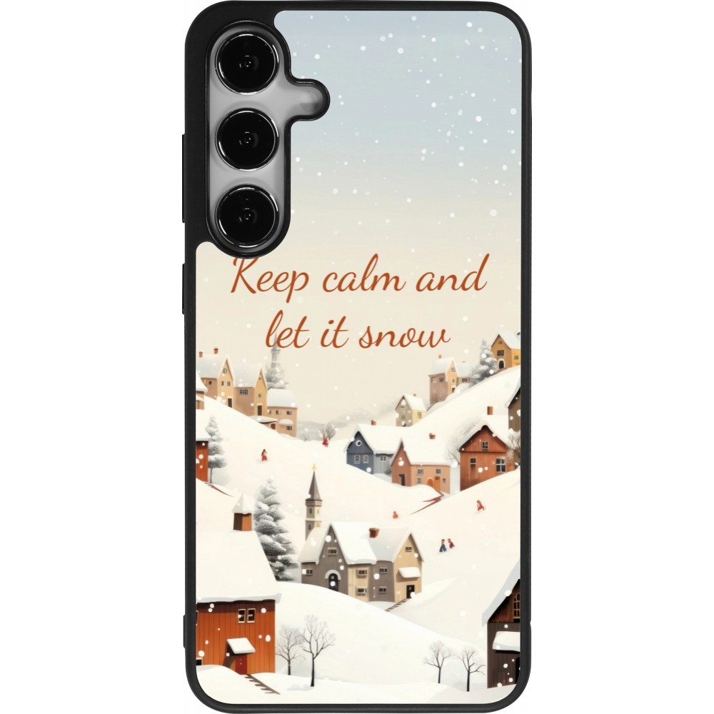 Samsung Galaxy S25+ Case Hülle - Silikon schwarz Winter 25 Winter Keep calm and let it snow